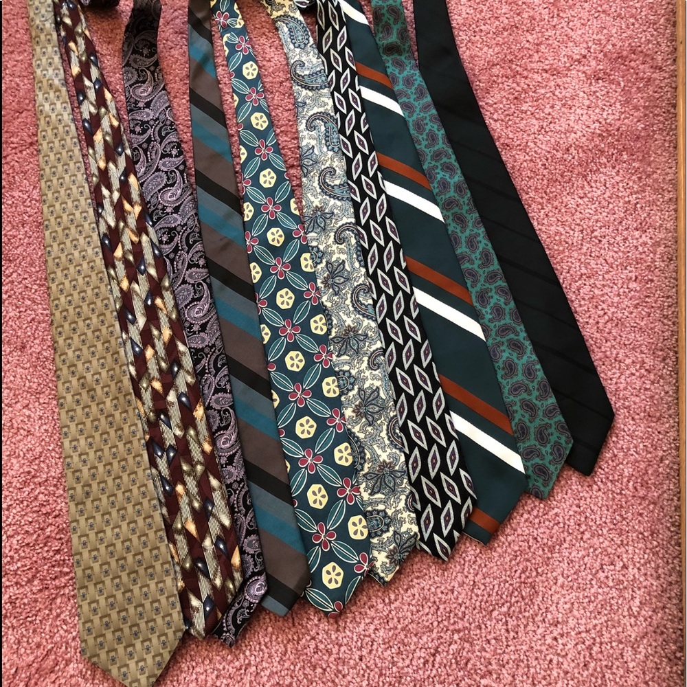 Lot of 10 assorted brand and colored ties